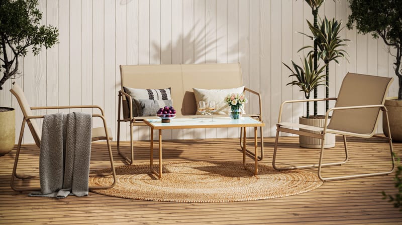 Pelanda Loungegrupp Utomhus - Beige - Trädgård & spabad - Utemiljö - Altan & terrass - Altanmöbler