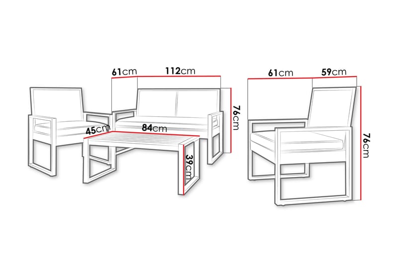 Rosemere Loungegrupp Utomhus - Brun/Svart - Trädgård & spabad - Utemiljö - Altan & terrass - Altanmöbler