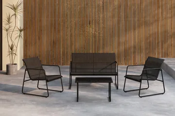 Scopello Soffgrupp Utomhus 4-sits - Svart - Utemöbler - Loungemöbler - Soffgrupp utomhus