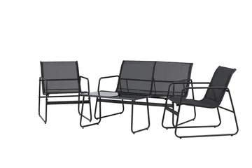 Scopello Soffgrupp Utomhus 4-sits - Svart - Utemöbler - Loungemöbler - Soffgrupp utomhus