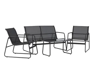Scopello Soffgrupp Utomhus 4-sits - Svart - Utemöbler - Loungemöbler - Soffgrupp utomhus