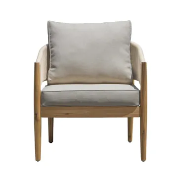 Siana 4-sits Loungegrupp i trä utseende med repdetaljer - Natur / Beige - Utemöbler - Loungemöbler - Soffgrupp utomhus