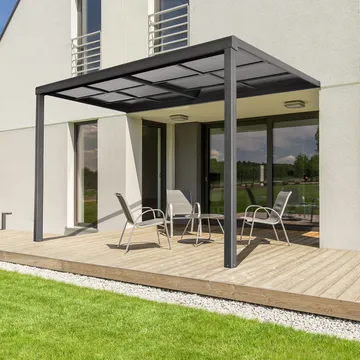 Slide roof veranda 3,9 x 3m | Skjutbart altantak | Kanalplast / Aluminium - Antracit - Trädgård & spabad - Utemiljö - Altan & terrass - Inglasad altan