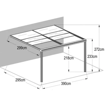 Slide roof veranda 3,9 x 3m | Skjutbart altantak | Kanalplast / Aluminium - Antracit - Trädgård & spabad - Utemiljö - Altan & terrass - Inglasad altan