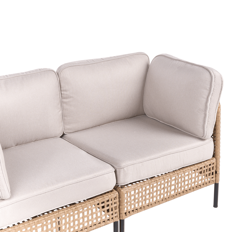 Soffa utomhus med Bord 2-Sits Omegana Konstrotting - Beige/Svart - Trädgård & spabad - Utemiljö - Altan & terrass - Altanmöbler
