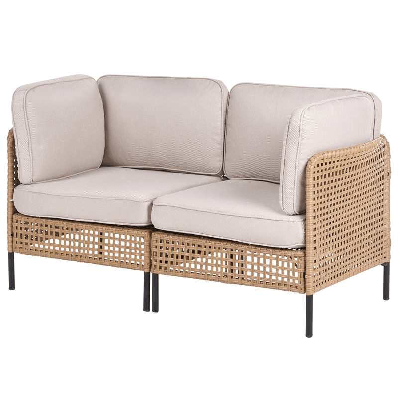 Soffa utomhus med Bord 2-Sits Omegana Konstrotting - Beige/Svart - Trädgård & spabad - Utemiljö - Altan & terrass - Altanmöbler