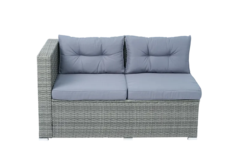 Soffgrupp med dynförvaring – Hörnsoffa & bord i grått | Lilla Djursvik - Trädgård & spabad - Utemiljö - Altan & terrass - Altanmöbler