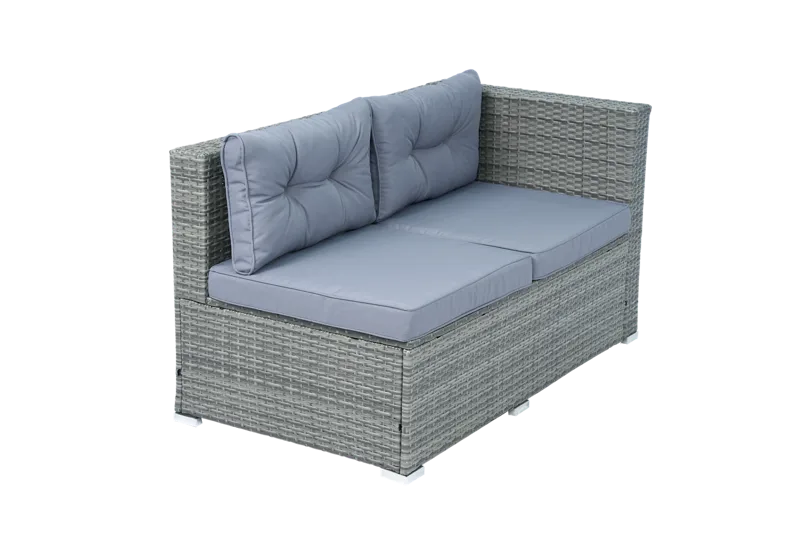 Soffgrupp med dynförvaring – Hörnsoffa & bord i grått | Lilla Djursvik - Trädgård & spabad - Utemiljö - Altan & terrass - Altanmöbler