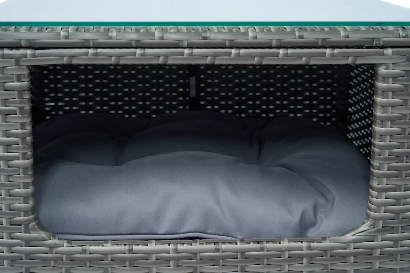 Soffgrupp med dynförvaring – Hörnsoffa & bord i grått | Lilla Djursvik - Trädgård & spabad - Utemiljö - Altan & terrass - Altanmöbler