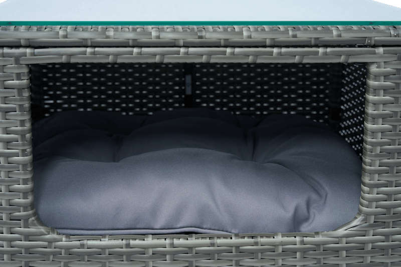 Soffgrupp med dynförvaring – Hörnsoffa & bord i grått | Lilla Djursvik - Trädgård & spabad - Utemiljö - Altan & terrass - Altanmöbler