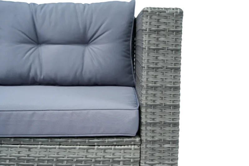 Soffgrupp med dynförvaring – Hörnsoffa & bord i grått | Lilla Djursvik - Trädgård & spabad - Utemiljö - Altan & terrass - Altanmöbler