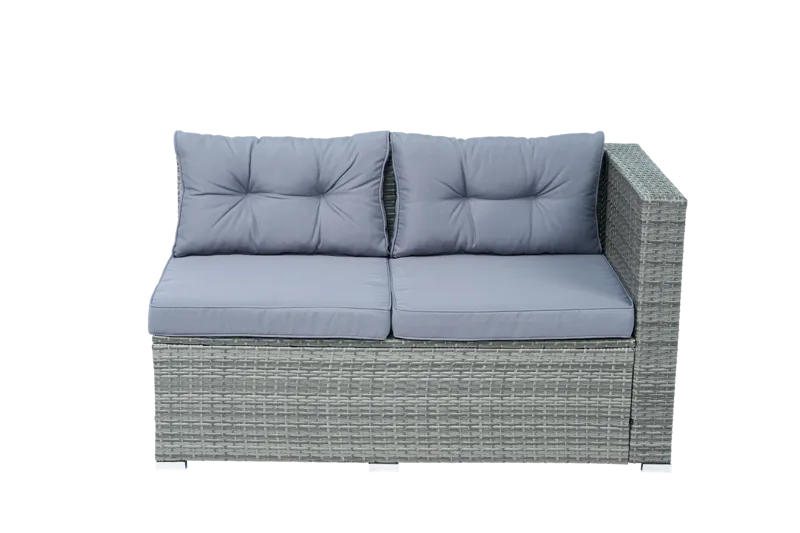 Soffgrupp med dynförvaring – Hörnsoffa & bord i grått | Lilla Djursvik - Trädgård & spabad - Utemiljö - Altan & terrass - Altanmöbler