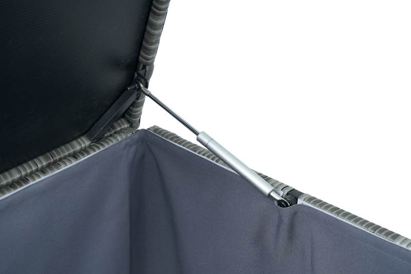 Soffgrupp med dynförvaring – Hörnsoffa & bord i grått | Lilla Djursvik - Trädgård & spabad - Utemiljö - Altan & terrass - Altanmöbler