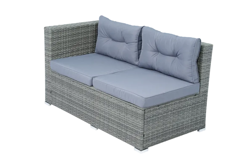 Soffgrupp med dynförvaring – Hörnsoffa & bord i grått | Lilla Djursvik - Trädgård & spabad - Utemiljö - Altan & terrass - Altanmöbler