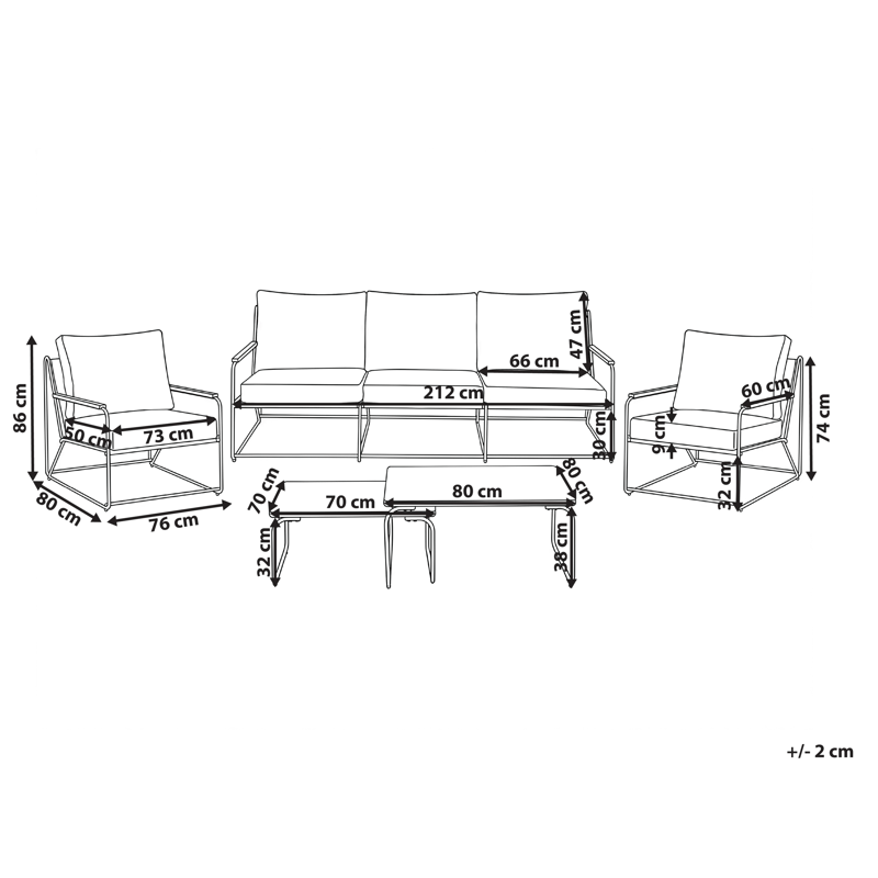 Soffgrupp utomhus 5-Sits Venaria med Bord - Vit/Beige - Trädgård & spabad - Utemiljö - Altan & terrass - Altanmöbler