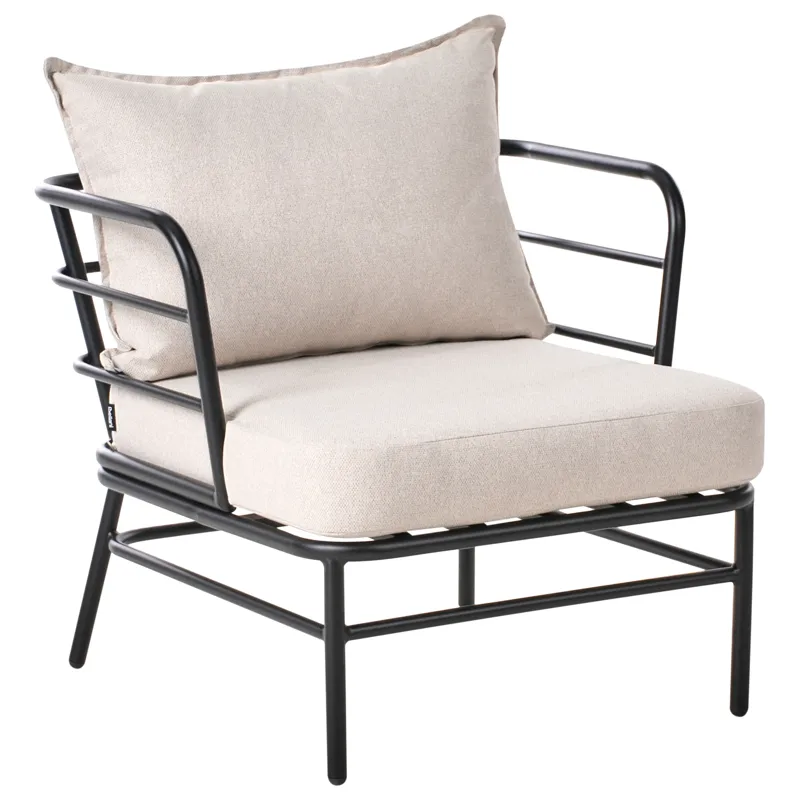 Soffgrupp utomhus 5-Sits Ponzone - Beige/Svart - Trädgård & spabad - Utemiljö - Altan & terrass - Altanmöbler