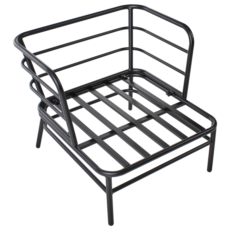 Soffgrupp utomhus 5-Sits Ponzone - Beige/Svart - Trädgård & spabad - Utemiljö - Altan & terrass - Altanmöbler