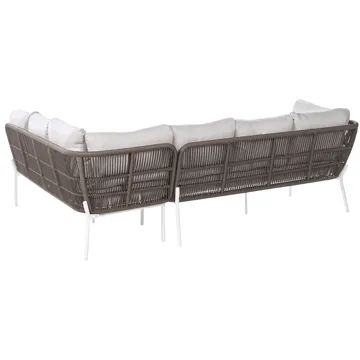 Soffgrupp utomhus 7-Sits Robella med Bord - Beige/Vit/Brun - Utemöbler - Loungemöbler - Soffgrupp utomhus