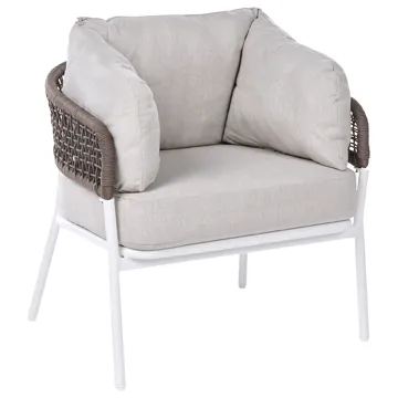 Soffgrupp utomhus 7-Sits Robella med Bord - Beige/Vit/Brun - Utemöbler - Loungemöbler - Soffgrupp utomhus
