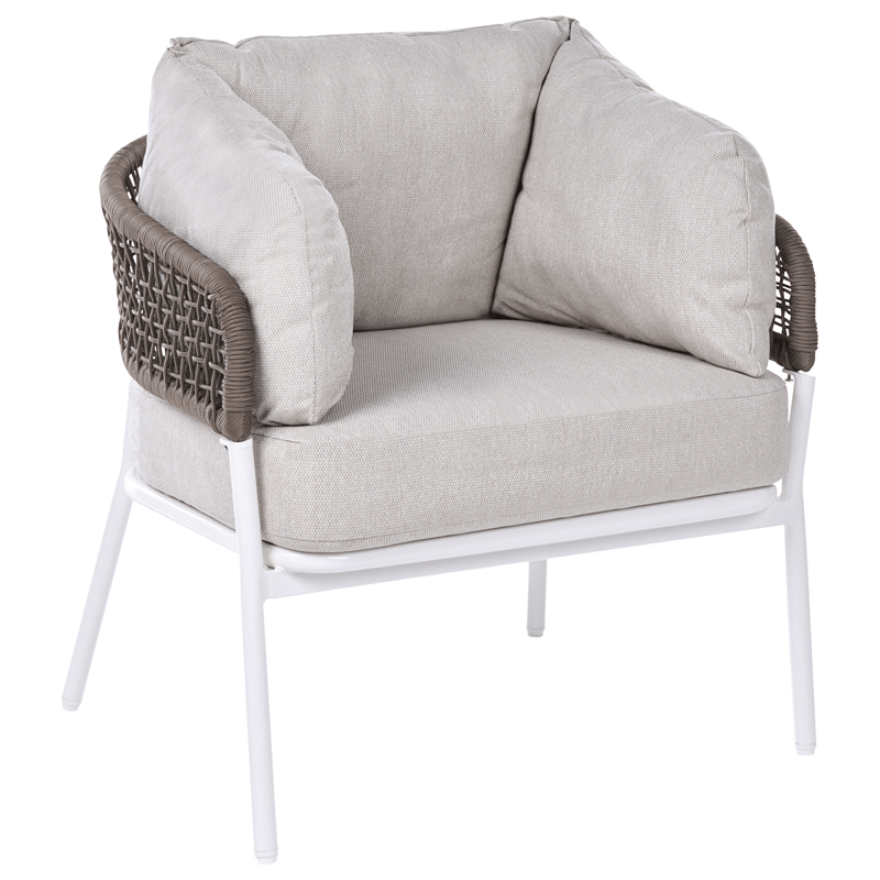 Soffgrupp utomhus 7-Sits Robella med Bord - Beige/Vit/Brun - Trädgård & spabad - Utemiljö - Altan & terrass - Altanmöbler