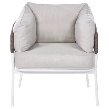 Soffgrupp utomhus 7-Sits Robella med Bord - Beige/Vit/Brun - Utemöbler - Loungemöbler - Soffgrupp utomhus
