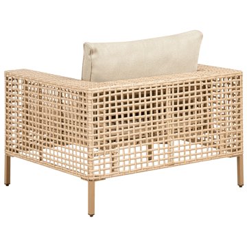 Soffgrupp utomhus med Bord 4-Sits Calasetta Vänstervänd Konstrotting - Beige - Utemöbler - Loungemöbler - Soffgrupp utomhus