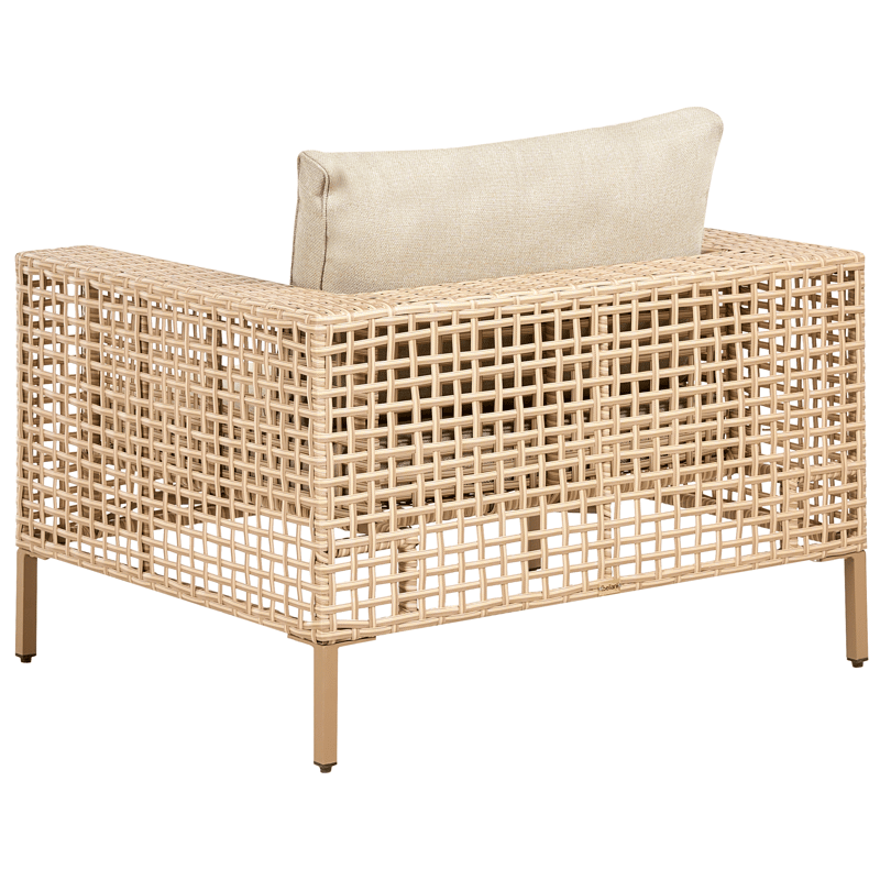 Soffgrupp utomhus med Bord 4-Sits Calasetta Vänstervänd Konstrotting - Beige - Trädgård & spabad - Utemiljö - Altan & terrass - Altanmöbler