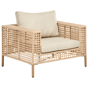 Soffgrupp utomhus med Bord 4-Sits Calasetta Vänstervänd Konstrotting - Beige - Utemöbler - Loungemöbler - Soffgrupp utomhus