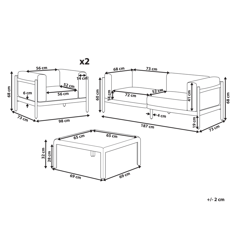Soffgrupp utomhus med Bord 4-Sits Ferretti - Grå/Beige - Trädgård & spabad - Utemiljö - Altan & terrass - Altanmöbler