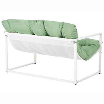 Soffgrupp utomhus med Bord 4-Sits Garda - Grön/Vit - Utemöbler - Loungemöbler - Soffgrupp utomhus