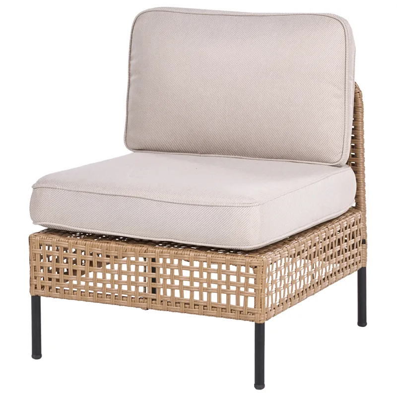 Soffgrupp utomhus med Bord 6-Sits Omegana Modulär Konstrotting - Beige/Svart - Trädgård & spabad - Utemiljö - Altan & terrass - Altanmöbler