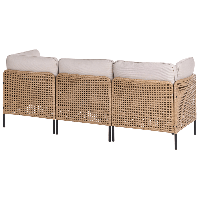 Soffgrupp utomhus med Bord 6-Sits Omegana Modulär Konstrotting - Beige/Svart - Trädgård & spabad - Utemiljö - Altan & terrass - Altanmöbler