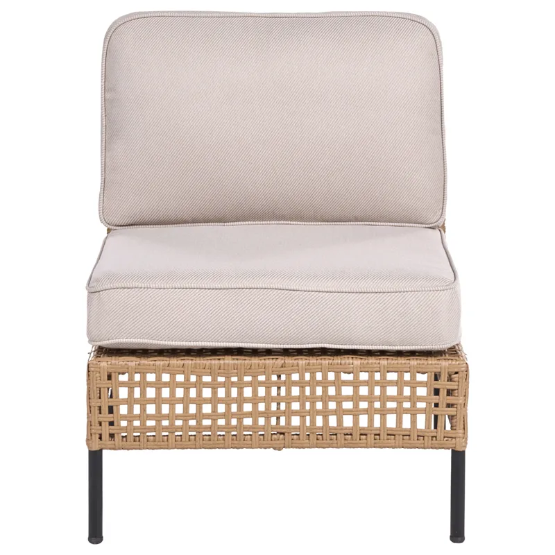 Soffgrupp utomhus med Bord 6-Sits Omegana Modulär Konstrotting - Beige/Svart - Trädgård & spabad - Utemiljö - Altan & terrass - Altanmöbler