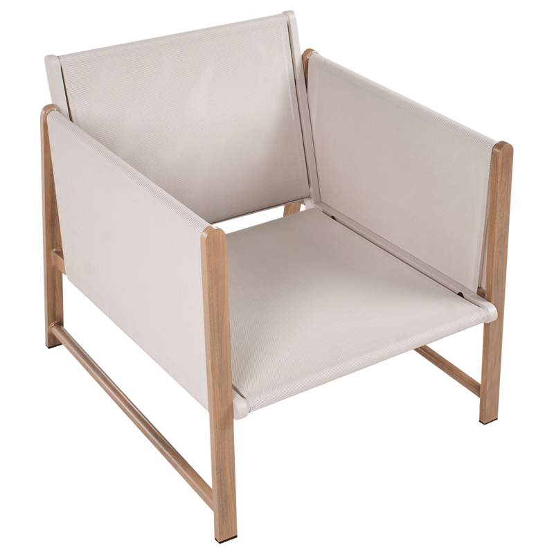 Soffgrupp utomhus med Bord och Fotpall 5-Sits Nola - Beige/Brun - Trädgård & spabad - Utemiljö - Altan & terrass - Altanmöbler