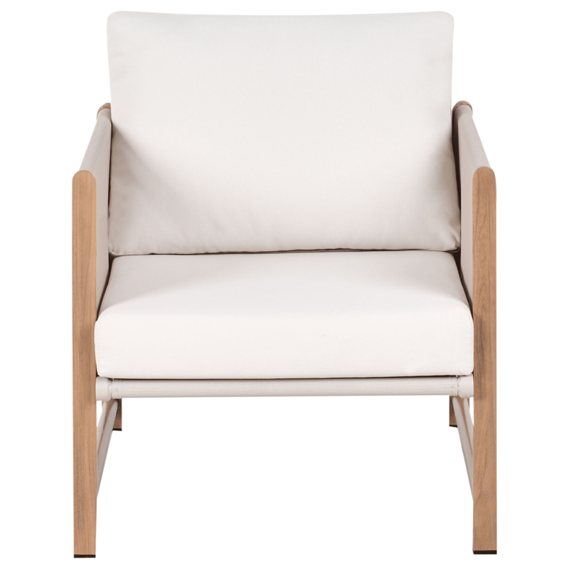 Soffgrupp utomhus med Bord och Fotpall 5-Sits Nola - Beige/Brun - Trädgård & spabad - Utemiljö - Altan & terrass - Altanmöbler