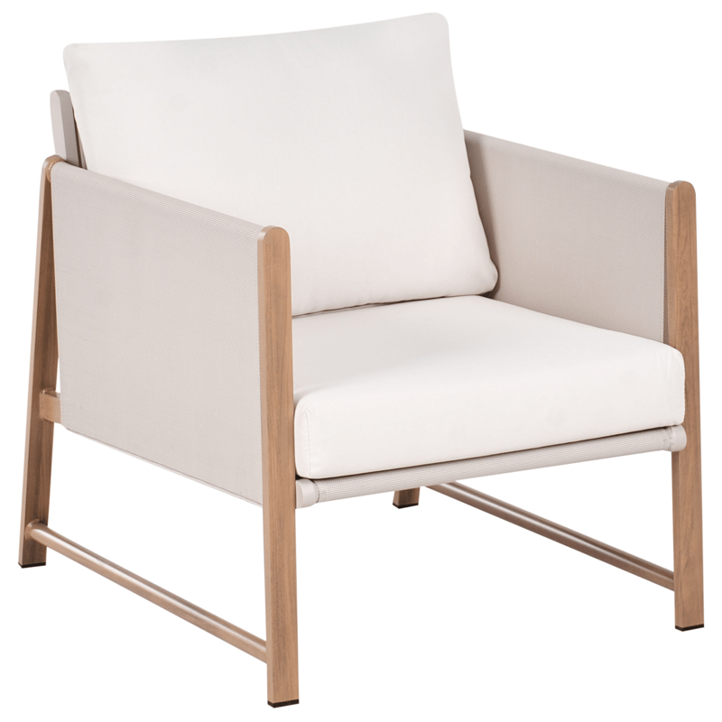 Soffgrupp utomhus med Bord och Fotpall 5-Sits Nola - Beige/Brun - Trädgård & spabad - Utemiljö - Altan & terrass - Altanmöbler