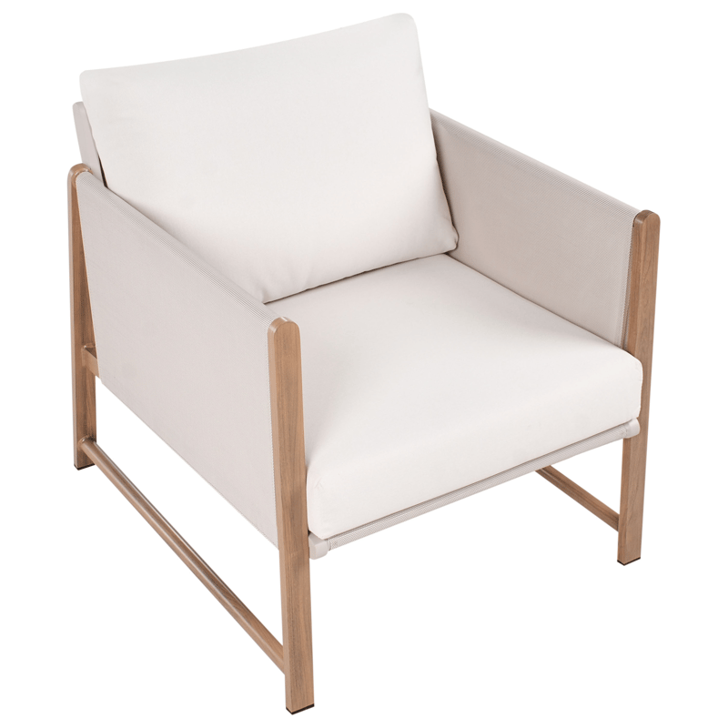 Soffgrupp utomhus med Bord och Fotpall 5-Sits Nola - Beige/Brun - Trädgård & spabad - Utemiljö - Altan & terrass - Altanmöbler