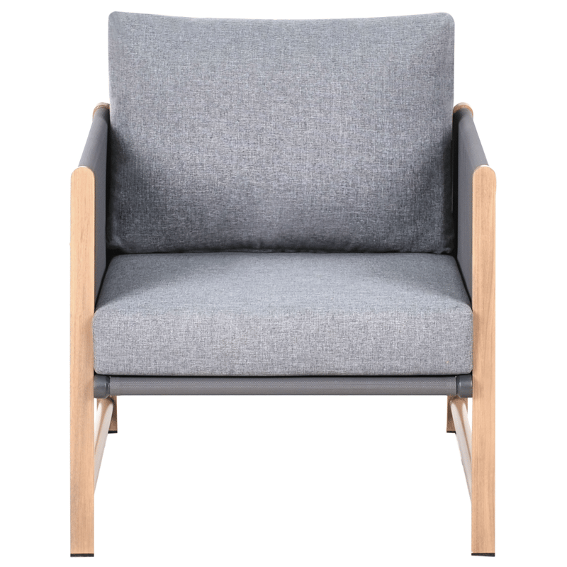 Soffgrupp utomhus med Bord och Fotpall 5-Sits Nola - Grå/Brun - Trädgård & spabad - Utemiljö - Altan & terrass - Altanmöbler