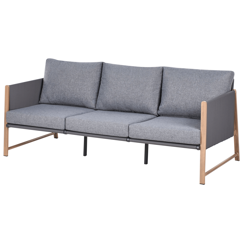 Soffgrupp utomhus med Bord och Fotpall 5-Sits Nola - Grå/Brun - Trädgård & spabad - Utemiljö - Altan & terrass - Altanmöbler