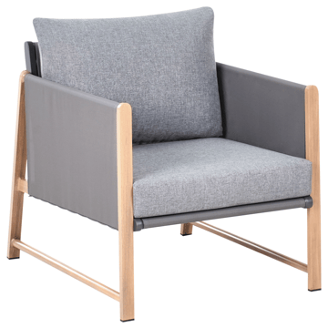 Soffgrupp utomhus med Bord och Fotpall 5-Sits Nola - Grå/Brun - Utemöbler - Loungemöbler - Soffgrupp utomhus