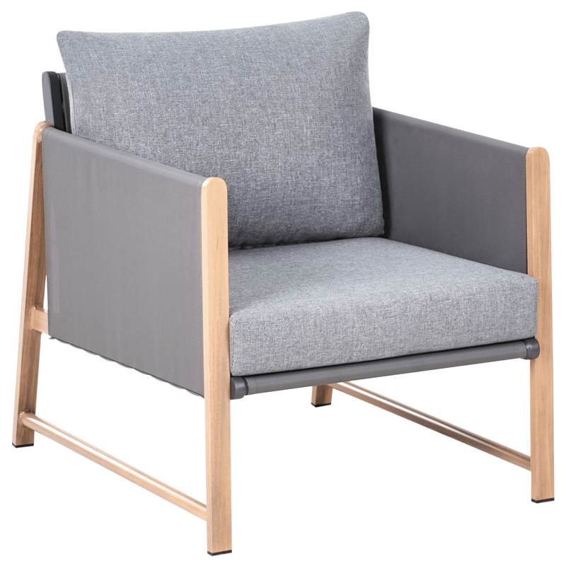 Soffgrupp utomhus med Bord och Fotpall 5-Sits Nola - Grå/Brun - Trädgård & spabad - Utemiljö - Altan & terrass - Altanmöbler