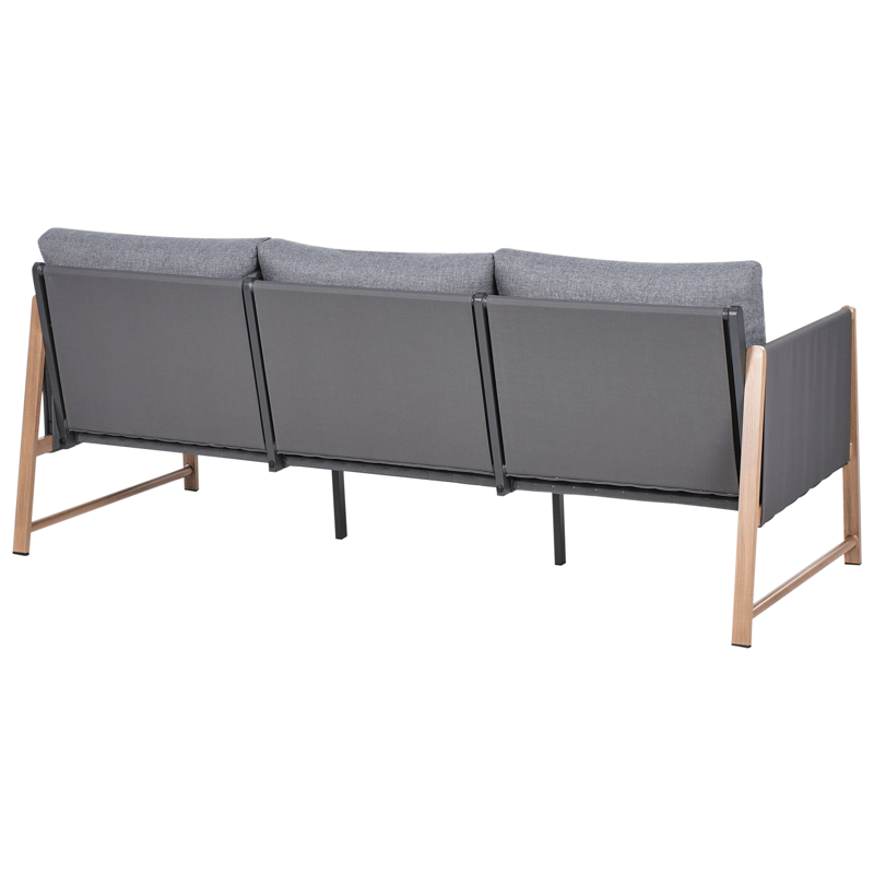 Soffgrupp utomhus med Bord och Fotpall 5-Sits Nola - Grå/Brun - Trädgård & spabad - Utemiljö - Altan & terrass - Altanmöbler