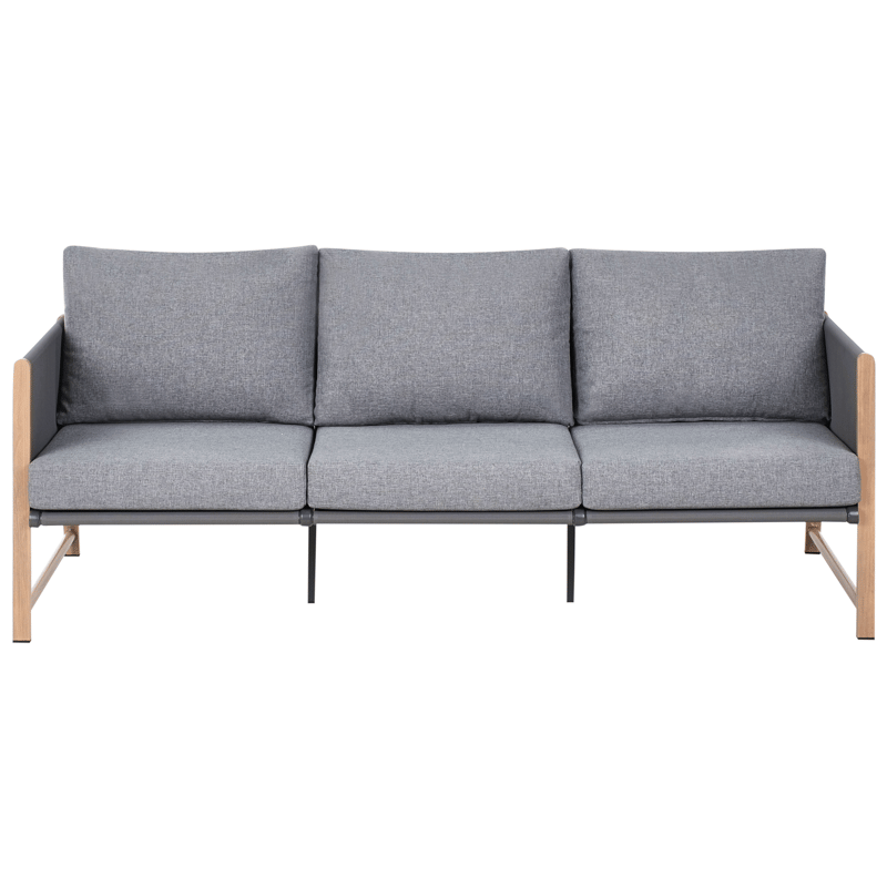 Soffgrupp utomhus med Bord och Fotpall 5-Sits Nola - Grå/Brun - Trädgård & spabad - Utemiljö - Altan & terrass - Altanmöbler