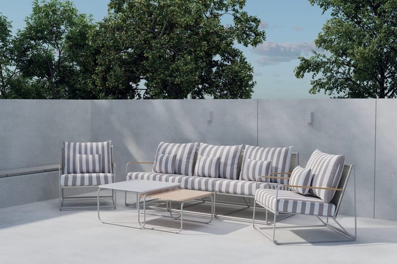 Soffgrupp Palazzo 3-sits Soffa + 2 Fåtöljer med bord Utomhus, Grå