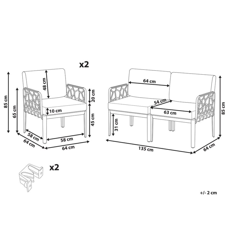 Soffset Eriche - Grå, brun - Trädgård & spabad - Utemiljö - Altan & terrass - Altanmöbler