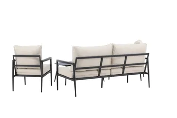 Taromina Soffgrupp Utomhus 4-sits - Svart/Beige - Utemöbler - Loungemöbler - Soffgrupp utomhus