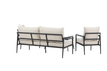 Taromina Soffgrupp Utomhus 4-sits - Svart/Beige - Utemöbler - Loungemöbler - Soffgrupp utomhus