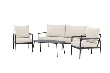 Taromina Soffgrupp Utomhus 4-sits - Svart/Beige - Utemöbler - Loungemöbler - Soffgrupp utomhus
