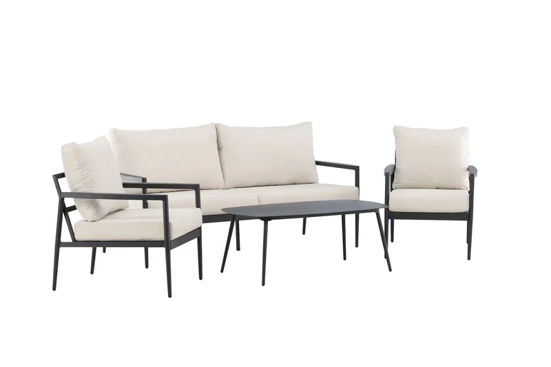 Taromina Soffgrupp Utomhus 4-sits - Svart/Beige - Trädgård & spabad - Utemiljö - Altan & terrass - Altanmöbler