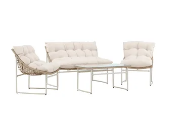 Tina Soffgrupp Utomhus 4-sits - Beige - Utemöbler - Loungemöbler - Soffgrupp utomhus